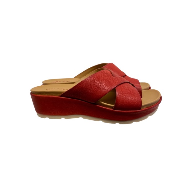 KorkEase Shoes Kork Ease Baja Sport Sandal Red Leather Wedge